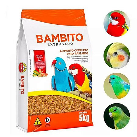 Bambito Extrusado 5KG Ração Para Pássaros Biotron