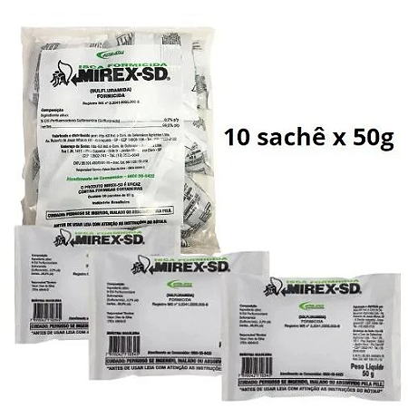 Formicida Mirex XD 10 pacotes de 50g