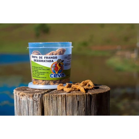 Isca Tripa de Frango Desidratada Para Pesca - Pote 120g