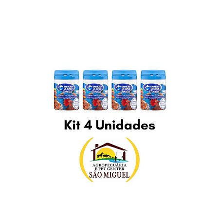 Kit 4 Unidades Ração Aqua Zoo Flocada Para Peixe 10G Biotron