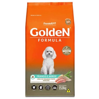 Ração Golden Mini Bits Adulto Sabor Frango e Arroz 15kg