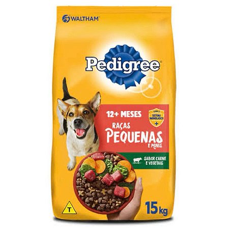 Ração Pedigree Cães Adulto Raças Pequenas Sabor Carne e Vegetais 15Kg