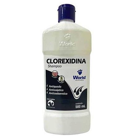 Shampoo antisseborreico Clorexidina P/cães Gatos World 500ml