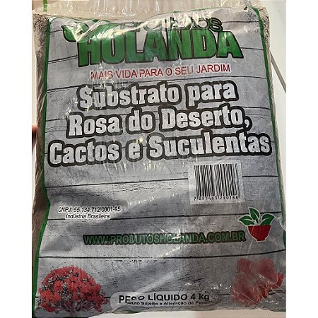 Substrato Para Rosa do Deserto, Cactos e Suculentas 4KG Produtos Holanda