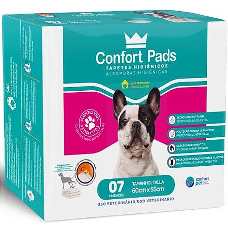 Tapete Higiênico Confort Pads 60x55 cm 7 unidades