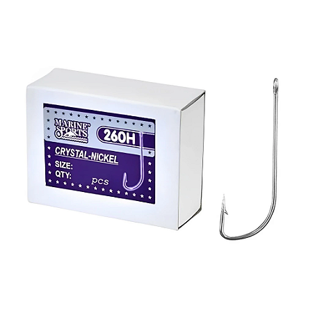 Anzol Ponta de Cristal Nickel 260H Marine Sport com 100 Unidades