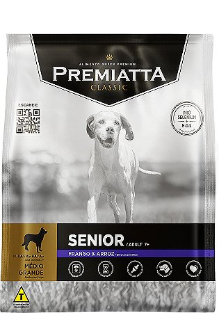 PREMIATTA CLASSIC SENIOR FRANGO E ARROZ RM 15KG