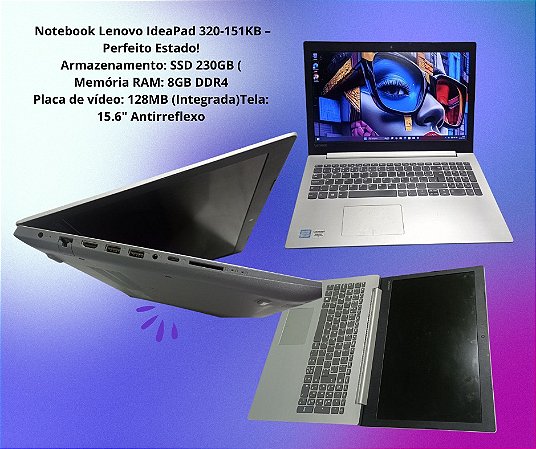 Notebook Lenovo IdeaPad core i3 6ª geração Perfeito Estado