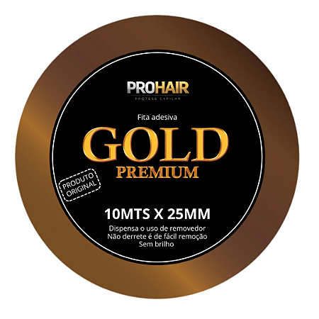 Fita Adesiva Dupla Face Gold P/ Protese Capilar 10m X 2.5cm
