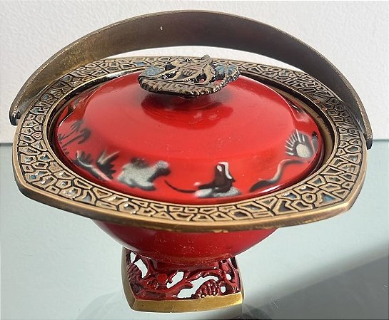 Potiche / cesto c alça judaico / israel / jerusalém (antiguidade / raridade / relíquia / antiquário)