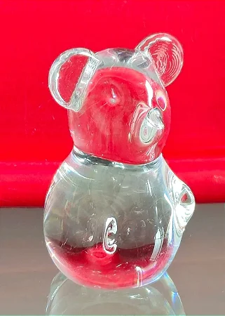 urso em vidro (antiguidade / raridade / relíquia / antiquário)