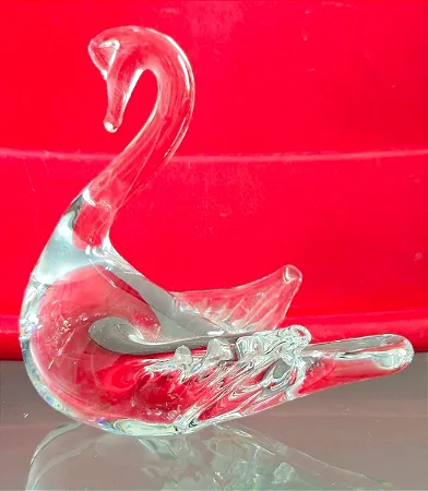 cisne em vidro (antiguidade / raridade / relíquia / antiquário)