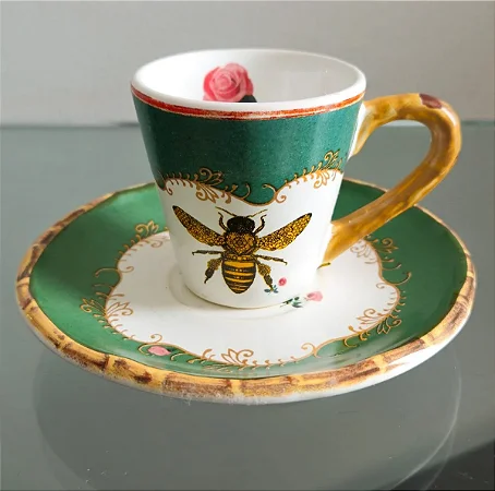 xícara de café em porcelana (antiguidade / raridade / relíquia / antiquário)