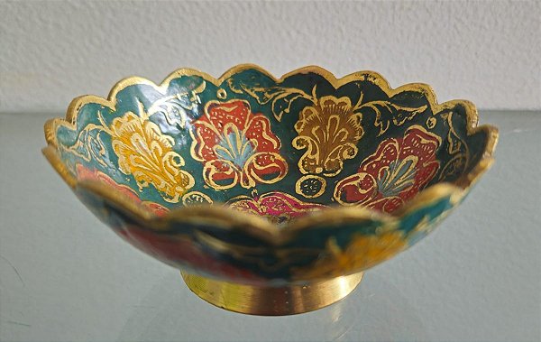 bowl / tigela indiana em bronze (antiguidade / raridade / relíquia / antiquário)