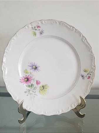 prato raso em porcelana nacional (antiguidade / raridade / antiquário / relíquia)