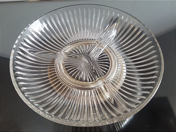 petisqueira em vidro lapidado (antiguidade / raridade / relíquia / antiquário)