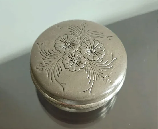 porta jóias em estanho (antiguidade / raridade / relíquia / antiquário)