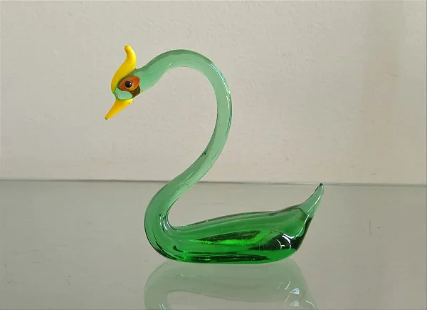 cisne em vidro (antiguidade / raridade / relíquia / antiquário)
