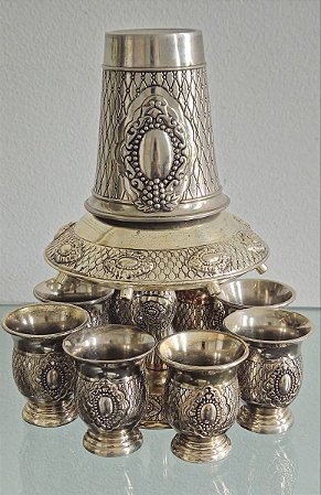 divisor de vinho / kidush judaico / israel (antiguidade / raridade / relíquia / antiquário)