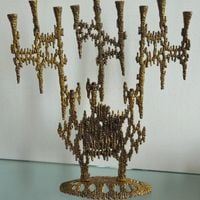 menorah / candelabro judaico / israel / jerusalém (antiguidade / raridade / relíquia / antiquário)