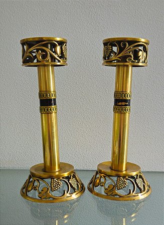 par de castiçais judaicos / israel / jerusalém (antiguidade / raridade / relíquia / antiquário)