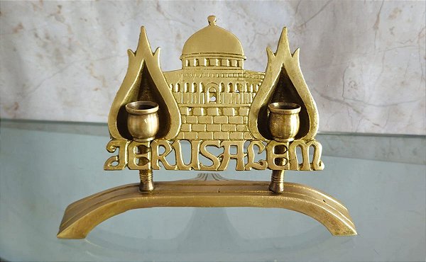 castiçal judaico / israel / jerusalém (antiguidade / raridade / relíquia / antiquário)