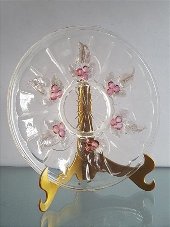 prato para bolo em vidro italiano (antiguidade / raridade / antiquário / relíquia)