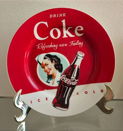 prato em porcelana coca cola (antiguidade / raridade / relíquia / antiquário)