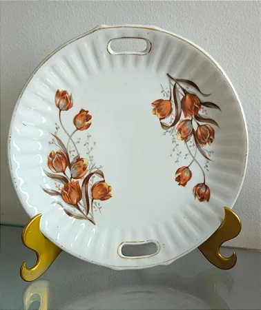 prato para bolo em porcelana (antiguidade / raridade / antiquário / relíquia)