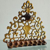 menorah / candelabro judaico / israel / jerusalém (antiguidade / raridade / relíquia / antiquário)