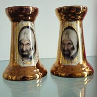 par de castiçais judaicos / israel / jerusalém (antiguidade / raridade / relíquia / antiquário)