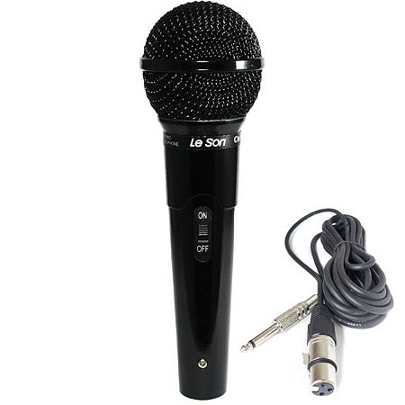 Microfone Dinamico Preto Brilhante Mc200