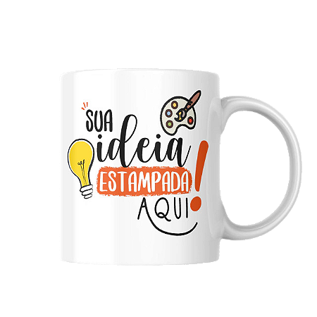 Caneca Branca Porcelana Personalizada 320ml