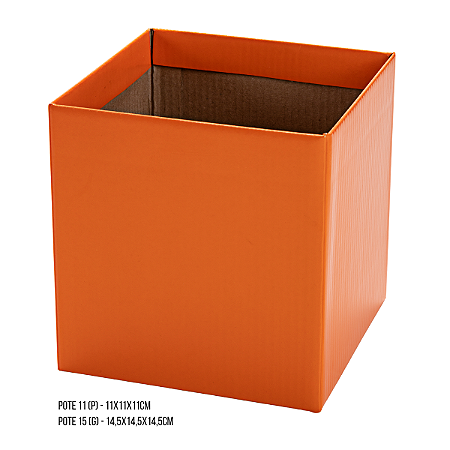 Cachepot Quadrado - Cor: Laranja