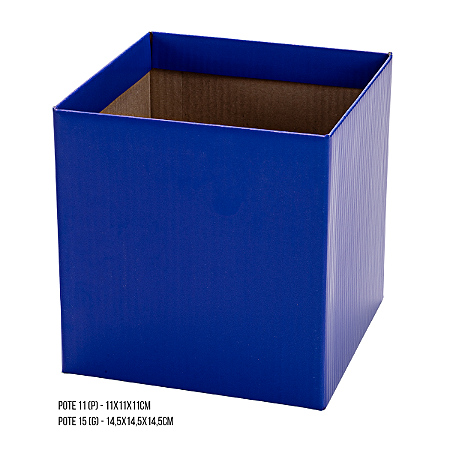 Cachepot Quadrado - Cor: Azul