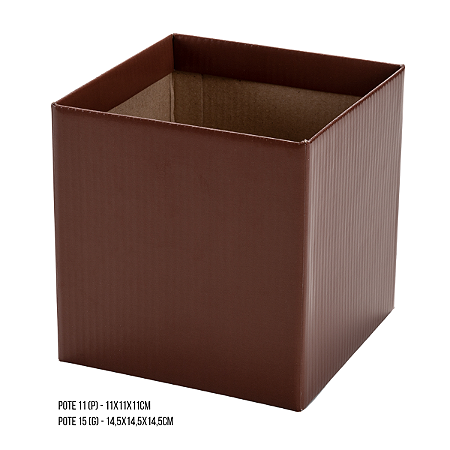 Cachepot Quadrado - Cor: Marrom