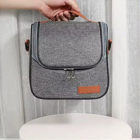 113806 - Bolsa Térmica Tipo Lancheira Com Alça Ajustável - Cinza