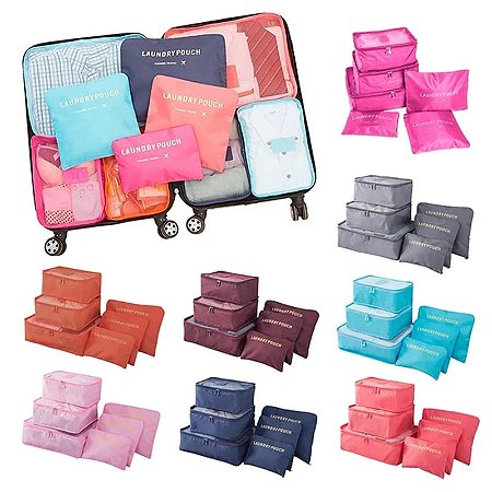 Kit Organizador de Mala Para Viagem - 6 Peças de Nécessaire