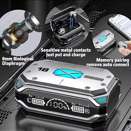 Fone Sem Fio M41 Digital com Indicador de Bateria