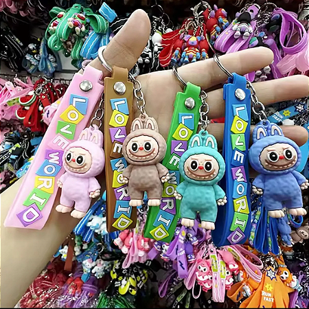 Chaveiro Labubu Silicone Colorido Promoção
