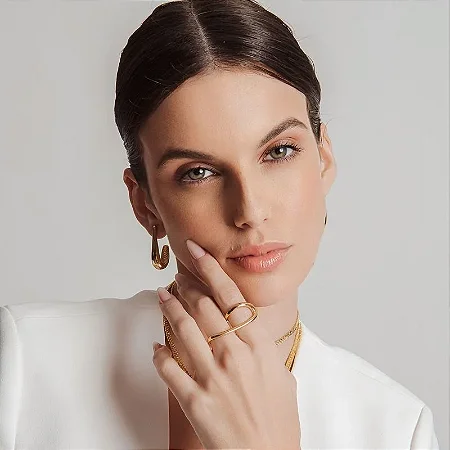 ANEL MINIMALISTA BANHADO A OURO 18K