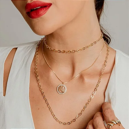 CHOKER FLOW BANHADO A OURO 18K