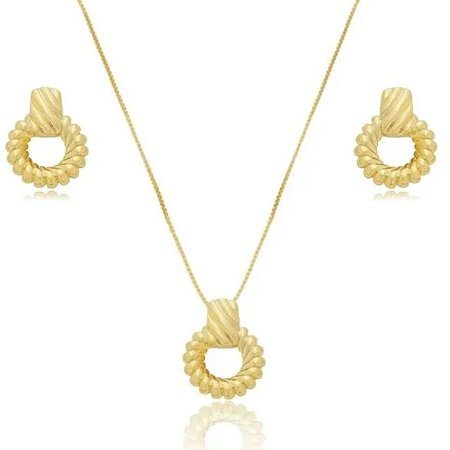 CORDÃO ARGOLA LÍRICA BANHADO A OURO 18K