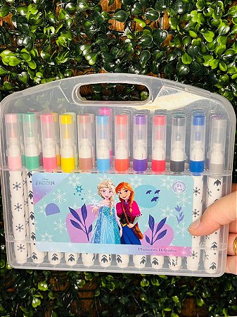 Estojo de Canetinhas ponta grossa com 24 unidades frozen