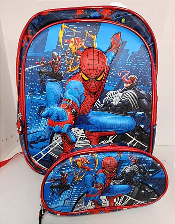 Mochila com Estojo Homem Aranha