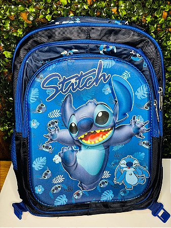 Mochila Escolar Stitch Azul Infantil
