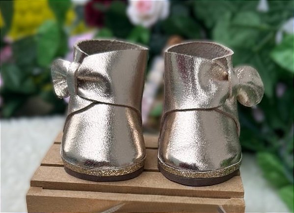 Botinha Cano Longo couro Sapatinho 4 a 6 cm