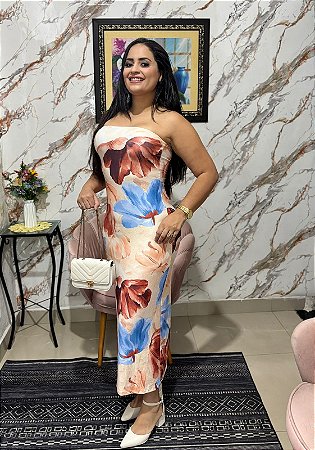 Vestido Tomara Que Caia Florido Longo