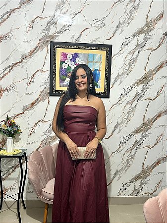 Vestido Vinho de Couro