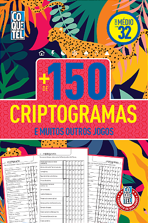 Livro Coquetel Mais de 150 Criptogramas Nível Médio Ed 32